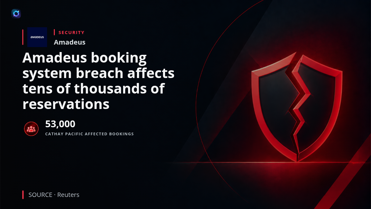 Illustration of an airline reservation system with a cybersecurity warning, representing compromised passenger booking information affecting Cathay Pacific customers.