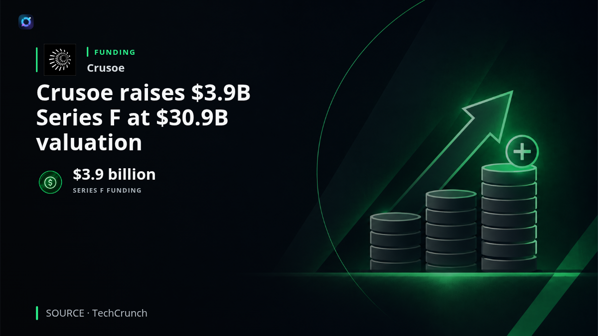 Crusoe data-center infrastructure representing its $3.9 billion Series F financing and expansion plans.